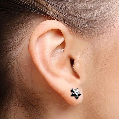 KJM Fashion 2 قطعة أكريليك أسود 16 جرام 1.2 مللي متر 5/16 8 مللي متر الغشاش التوصيل القرط الوهم مقياس الأذن الفص ثقب المجوهرات اختيار الألوان in Kuwait