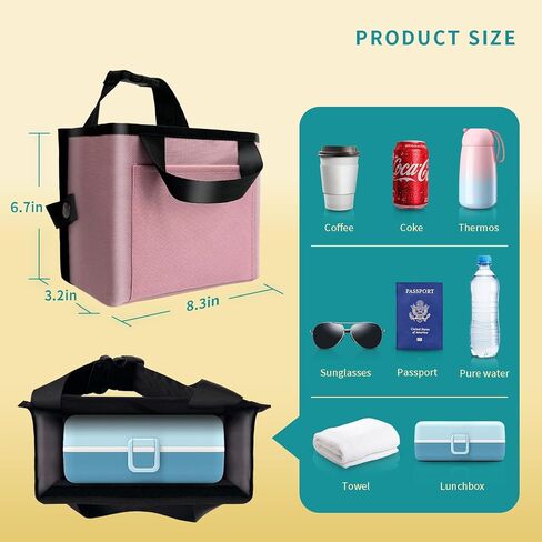 حامل أكواب الأمتعة لحقائب السفر من توغر - حامل مشروبات يدوي مجاني، حامل أكواب سفر متعدد الوظائف يناسب مقابض حقائب السفر، ملحقات السفر (أسود) in Kuwait