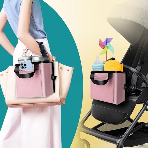 حامل أكواب الأمتعة لحقائب السفر من توغر - حامل مشروبات يدوي مجاني، حامل أكواب سفر متعدد الوظائف يناسب مقابض حقائب السفر، ملحقات السفر (أسود) in Kuwait