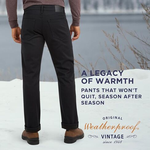 Weatherproof Vintage Fleece Lined Pants - Men's Regular Fit Fleeced Lined Canvas Pants for Mens in Saudi Arabia