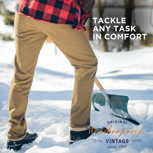 Weatherproof Vintage Fleece Lined Pants - Men's Regular Fit Fleeced Lined Canvas Pants for Mens in Saudi Arabia