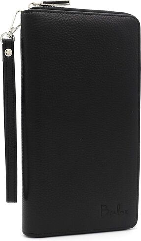 Brelox Travel Wallet Family Passport Holder - RFID Document Organizer for 4 5 6 passports - Genuine Leather - Blush Pink in Saudi Arabia
