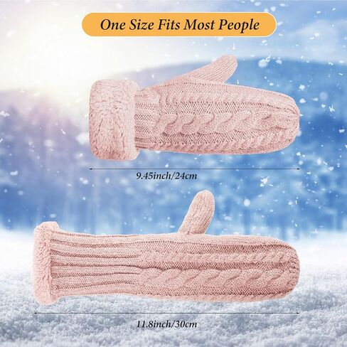 Handepo 12 Pairs Winter Mittens for Women Womens Fleece Lined Mittens Women Mitten Gloves Warm Thick Knit Mittens for Women Girls Adults Winter Cold Weather Accessories Gift (Multicolor) in Saudi Arabia