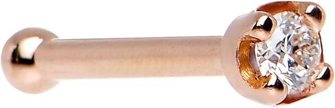 عظمة أنف ماسية أصلية للكبار من الجنسين 14k وردي ذهبي 1. 5 مم (0. 015 cttw) برغي تقطيع الجسم مقاس 1/4 بوصة، أبيض، مقاس واحد in Kuwait