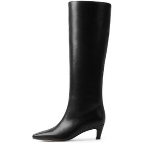 Modatope Knee High Boots Women Square Toe Kitten Heel Tall Boots Womens Fashion Long Boots
