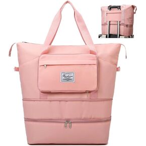 JLTZJLTZ Travel Bag Foldable Expansion Weekender Overnight Duffel Gym Tom Bag With Shoe Compartment & wet Pocket for Women,Green in Saudi Arabia