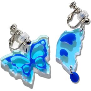 WOOYAS Acrylic Clip on Earrings for Women, Colorful Clip On Drop Dangle Earrings Fashion Lightweight Earrings Non Pierced Clip Earrings for Girl Birthday Valentine's Day Gift in Saudi Arabia