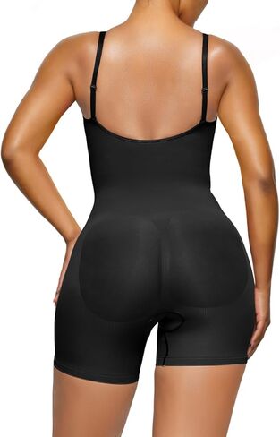 YIANNA Bodysuit for Women Tummy Control Shapewear Open Bust Mid-Thigh Seamless Sculpting Body Shaper in Kuwait