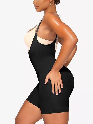 YIANNA Bodysuit for Women Tummy Control Shapewear Open Bust Mid-Thigh Seamless Sculpting Body Shaper in Kuwait