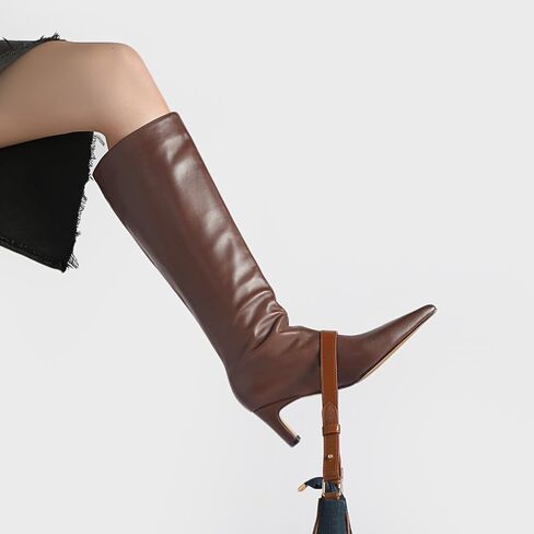 Modatope Knee High Boots Women Square Toe Kitten Heel Tall Boots | Womens Low Heel Fashion Heeled Fall Boots, Dressy Tall Long Boots For Women in Saudi Arabia