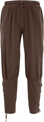 بنطال رجالي برباط للكاحل من العصور الوسطى وعصر النهضة للرجال، بنطلون فايكنغ نافيجيتور القراصنة زي الهالوين in Kuwait