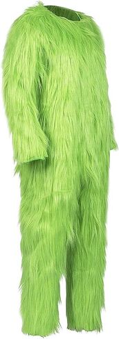 LILLIWEEN Green Monster Furry Costume Jumpsuits Halloween Cosplay Costume Christmas Santa Suit Xmas Gifts Unisex in Saudi Arabia