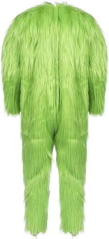 LILLIWEEN Green Monster Furry Costume Jumpsuits Halloween Cosplay Costume Christmas Santa Suit Xmas Gifts Unisex in Saudi Arabia