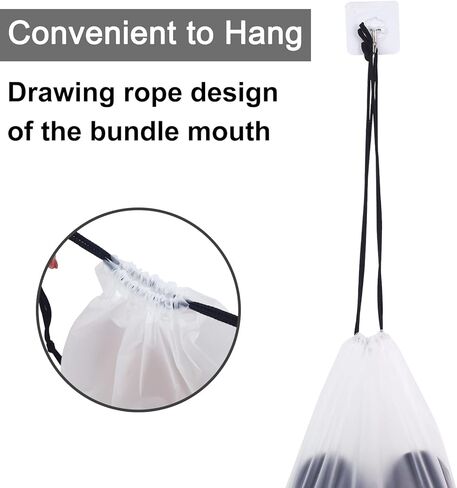 شنطة احذية السفر، 36 قطعة من حقائب تخزين السفر، 40 × 30 سم، حقيبة تخزين شفافة برباط سحب محمولة مقاومة للماء للاستخدام اليومي والسفر in Kuwait