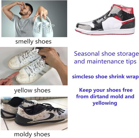 Shoes Shrink Wrap Bags, 100pcs Sneakers PVC Heat Shrinkable Plastic Wrap Large Shoe Covers Men Women Effectively Avoid Yellowing Soles And Keep Dust Out 10x17 Inches in Saudi Arabia