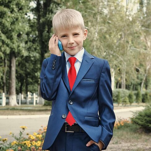 ربطات عنق Luckyvestir للأولاد مربوطة مسبقًا بطول 35.56 سم للأطفال الأولاد، ربطات عنق رفيعة بسحاب قابل للتعديل للزي المدرسي التخرج in Kuwait