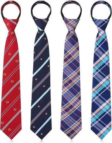 ربطة عنق للاطفال للاولاد من جيوجا 4 قطع بسحاب قابل للتعديل للشباب والاطفال الصغار في حفلات الزفاف والتخرج والمدرسة من سن 6-12 سنة in Kuwait