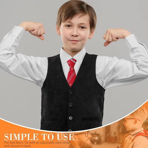 ربطة عنق للاطفال للاولاد من جيوجا 4 قطع بسحاب قابل للتعديل للشباب والاطفال الصغار في حفلات الزفاف والتخرج والمدرسة من سن 6-12 سنة in Kuwait