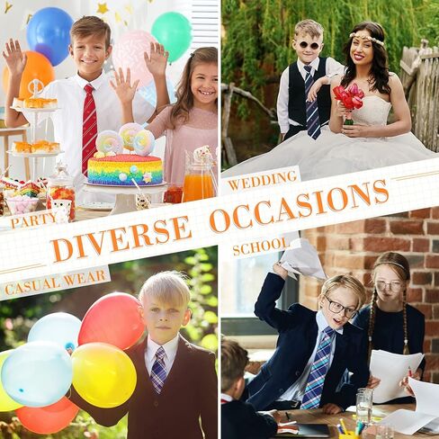 ربطة عنق للاطفال للاولاد من جيوجا 4 قطع بسحاب قابل للتعديل للشباب والاطفال الصغار في حفلات الزفاف والتخرج والمدرسة من سن 6-12 سنة in Kuwait