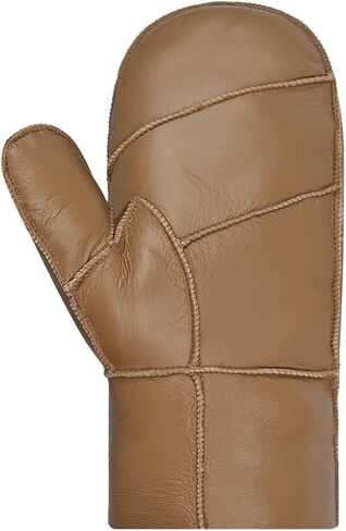 Harssidanzar Men Mittens For Winter,Sheepskin Shearling Fur Lined Warm Genuine Leather Mittens Glove KM054US in Saudi Arabia