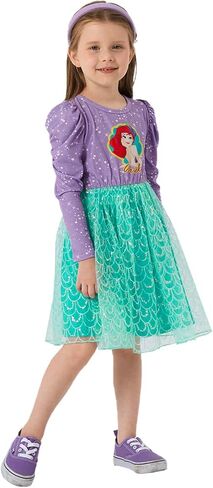 Disney Princess Toddler Girl Dress, Little Mermaid Ariel Long Sleeve Green Mesh Tutu Dress 3-8 Years in Saudi Arabia