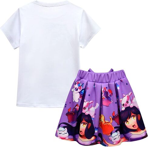 CVUWOXO Fashion 3D Printing Game Character Short -Sleeved Shirt Dress 3 PCS Set in Saudi Arabia
