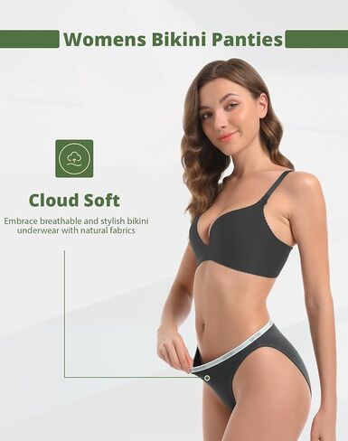 ملابس داخلية بيكيني نسائية من OIEOEI من ألياف الخيزران الناعمة عالية القطع، 3 قطع in Kuwait