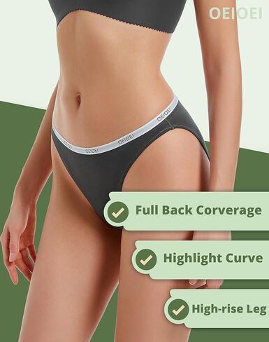 ملابس داخلية بيكيني نسائية من OIEOEI من ألياف الخيزران الناعمة عالية القطع، 3 قطع in Kuwait