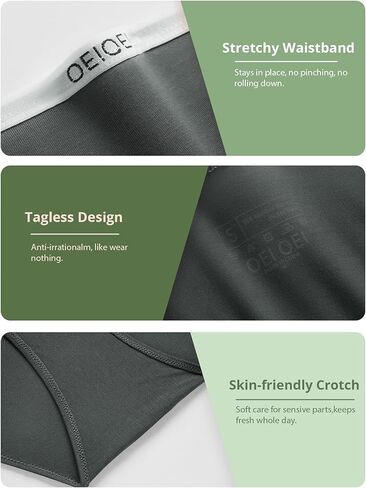 ملابس داخلية بيكيني نسائية من OIEOEI من ألياف الخيزران الناعمة عالية القطع، 3 قطع in Kuwait