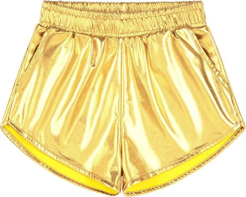 BOOPH Girls Metallic Shorts Sparkle Dance Outfits Shiny Hot Pants Athletic Shorts for Girls in Saudi Arabia