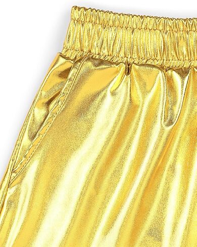 BOOPH Girls Metallic Shorts Sparkle Dance Outfits Shiny Hot Pants Athletic Shorts for Girls in Saudi Arabia