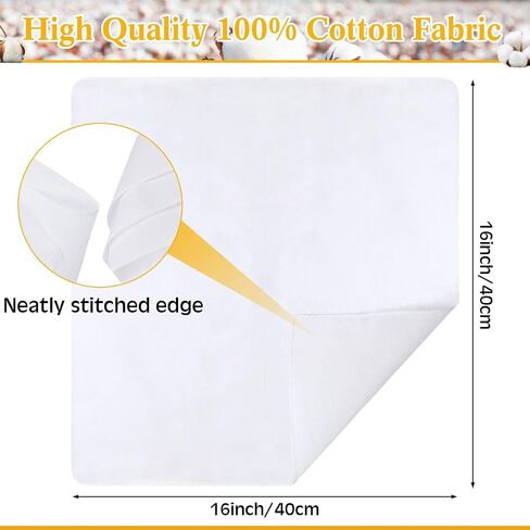 VitalCozy 150 Pack Mens Handkerchiefs White Cotton Handkerchiefs for Men 16 x 16 Inch Soft Square Hankies Father Husband Boyfriend Birthday Wedding Gifts Costume Accessories in Saudi Arabia