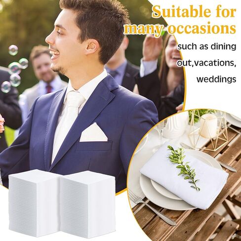 VitalCozy 150 Pack Mens Handkerchiefs White Cotton Handkerchiefs for Men 16 x 16 Inch Soft Square Hankies Father Husband Boyfriend Birthday Wedding Gifts Costume Accessories in Saudi Arabia