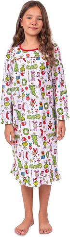 Prestigez Dr. Seuss The Grinch الذي سرق عيد الميلاد للفتيات والأطفال الصغار بأكمام طويلة ثوب نوم الجدة التقليدي in Kuwait