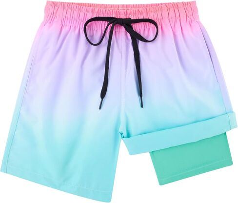 Cozople Boys Swim Trunks Compression Liner Swim Shorts Quick Dry Bathing Suit with Boxer Brief Swimwear 2-20T in Saudi Arabia