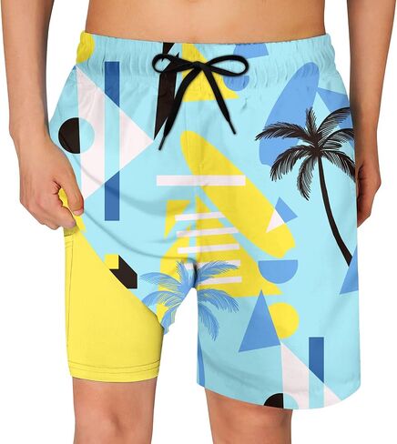 Cozople Boys Swim Trunks Compression Liner Swim Shorts Quick Dry Bathing Suit with Boxer Brief Swimwear 2-20T in Saudi Arabia