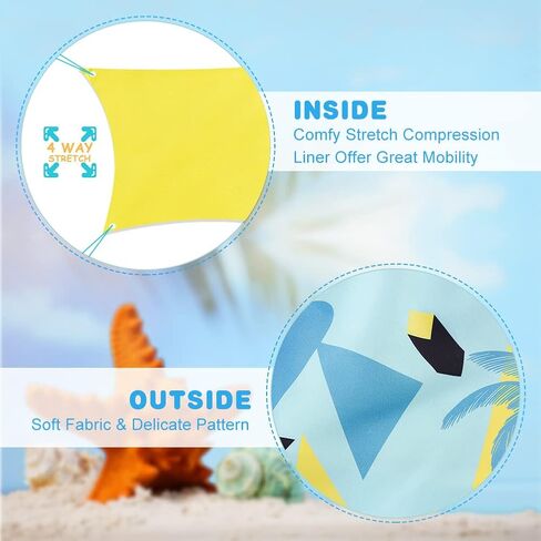 Cozople Boys Swim Trunks Compression Liner Swim Shorts Quick Dry Bathing Suit with Boxer Brief Swimwear 2-20T in Saudi Arabia