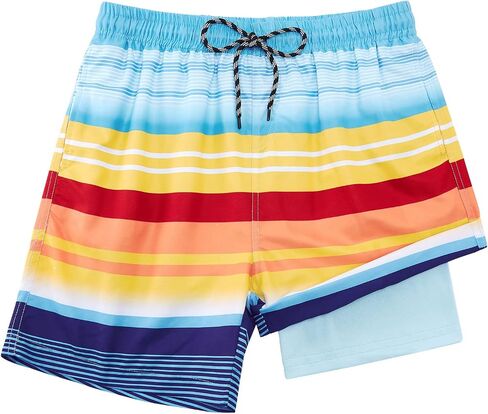 Cozople Boys Swim Trunks Compression Liner Swim Shorts Quick Dry Bathing Suit with Boxer Brief Swimwear 2-20T in Saudi Arabia