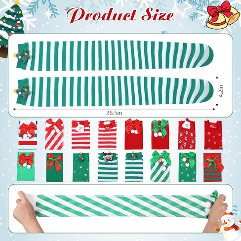 جوارب طويلة فوق الركبة بتصميم مخطط للكريسماس للنساء من واي اف اكس كيو واي اف اس اتش - 16 زوج in Kuwait