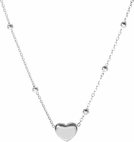 Jude Jewelers Stainless Steel Heart Charm Floating Slide Classic Plain Wedding Statement Collar Necklace in Saudi Arabia