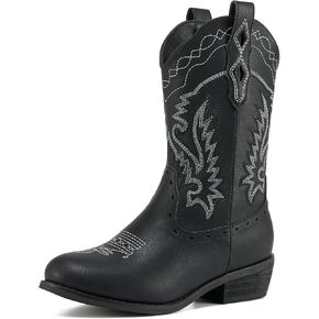 Rollda Kids Cowboy Boots Western Round Toe Cowgirl Boots for Boys Girls Toddler/Little Kid/Big Kid in Kuwait