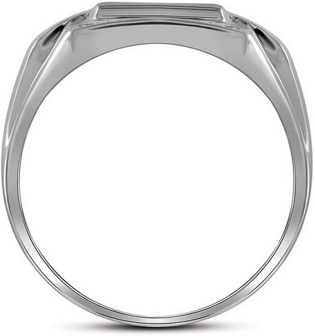 Sonia Jewels 10K White Gold Round Diamond Mens Fashion Ring - Prong Setting (1/3 cttw.) in Saudi Arabia