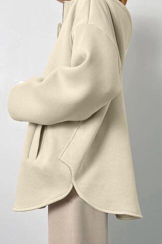EVALESS Women's Oversized Hoodies Casual Long Sleeve Half Zipper Pocket Sweatshirt Pullover Tops in Saudi Arabia