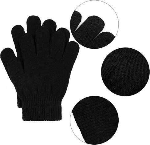Cooraby 6 Pack Beanies Hats and 6 Pairs Stretchy Full Fingers Gloves for Boys Girls in Saudi Arabia