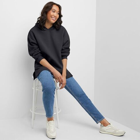 Hanes EcoSmart Fleece Hoodie, Cotton Sweatshirt for Women, Kanga Pocket in Kuwait
