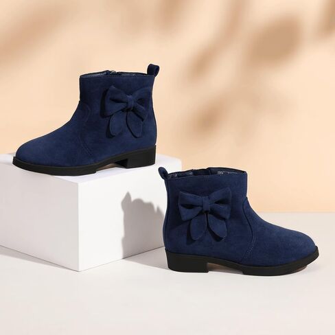 PANDANINJIA Toddler/Little Kid Girl's Sofia Sweet Short Ankle Boots Bowknot Side Zipper Dress Booties in Saudi Arabia