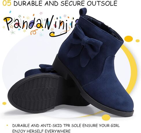 PANDANINJIA Toddler/Little Kid Girl's Sofia Sweet Short Ankle Boots Bowknot Side Zipper Dress Booties in Saudi Arabia