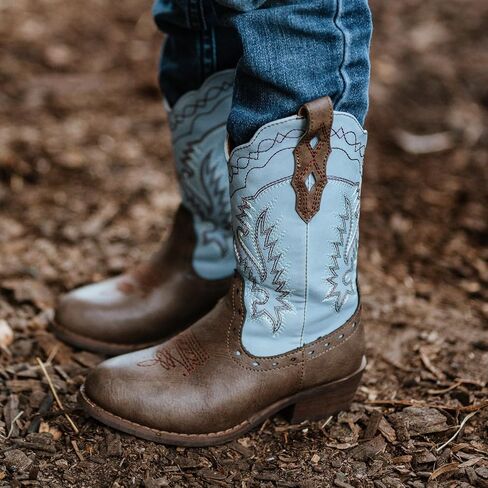 Rollda Kids Cowboy Boots Western Round Toe Cowgirl Boots for Boys Girls Toddler/Little Kid/Big Kid in Kuwait