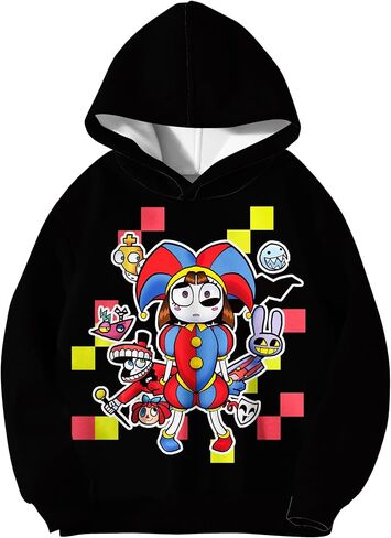 مجموعة سراويل وبنطلون قميص بقلنسوة السيرك المذهل من NOTLY سويت شيرت برسوم كارتونية رقمية للأولاد والبنات وملابس الحفلات للأطفال in Kuwait