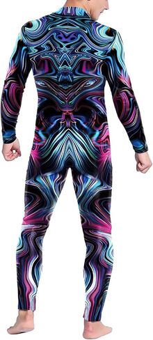 Bemeiren تأثيري Zentai ارتداءها ثلاثية الأبعاد مطبوعة متناثرة مع حبر الطباعة وتدفقات الأشعة بأكمام طويلة زي Catsuit الطرف in Saudi Arabia